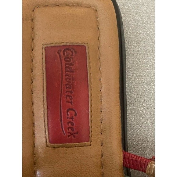 Coldwater Creek Women's Leather Sandals Slides Size‎ 7M Square Toe Multicolor - Picture 8 of 11